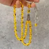 Clothing Amber Color Tasbih Real insect Gold Resin misbaha Islamic Rosary Fashion 33 muslim prayer beads turkish accessories Trabizon