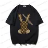 Erkek Tişörtler Güzel Bunny Pamuk Tshirt Erkek Moda Tees Lüks Marka Tişörtleri Düz Renk Baskı Büyük Boy Teeshirt Kısa Kollu Adam Giyim T230523