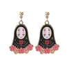 Earrings Miyazaki Hayao Anime Spirited Away Earrings S925 Silver No Face Man Ghost Cute Metal Earstuds Cosplay Prop For Women Earring