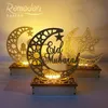 Otros suministros para fiestas de eventos FENGRISE EID Mubarak Colgante de madera Decoración de Ramadán para el hogar Decoración musulmana islámica Regalos Abaya AL Adha Kareem 230522