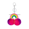 Keychains Lanyards Plysch PVC Cloud Rainbow Keychain Womens Bag Decoration Pendant Fashion Accessories Key Ring Drop Delivery DHXMR