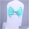 Sashes Bowknot Elastic Shine Diamond Ring Burrage El Cadeiras de casamento Cadeira de decoração de volta Ers Drop Delivery Home Garden Texti