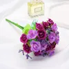 Fleurs décoratives 1 Bouquet 20 Têtes Soie Artificielle Rose Thé Bourgeon Fleur Épis De Blé Pour DIY Maison Jardin De Mariage Décoration De Fête De Noël