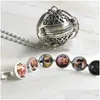 Pendant Necklaces 4Layer P O Necklace Diy Magic Album Box Angel Wing Ball Drop Delivery Jewelry Pendants Dhzat