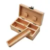 Cigarette Cases Natural Wooden Pipe Grinder Gift Box Clamshell Square Smoking Set Storage Boxes Portable Creativity Giftes Packaging Dhist