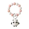 Bracelets Sile de miçangas Cartoon Panda Pingente Pingente Pinglelet Keychain Toy Teclado Anel Decorativo Droga Jóias de Droga Dhd6n