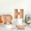 Decorative Objects Figurines English Alphabet Piggy Bank Wooden Coin Money Box Saving Box Jar Coins Storage Box Money Saving Box Moneybox Home Decor G230523