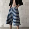 Shorts pour hommes été Vintage Denim hommes mode rétro japonais Streetwear Hip-hop ample rayé jean M-2XL