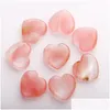 Party Favor Natural Crystal Stone hartvormige edelsteen ornamenten yoga genezende ambachten decoratie 30 mm dhs drop levering home tuin dhwel dhwel