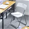 Patio Benches Folding Chair Mticolor Household Plastic Dining Chairs Outdoor Portable Activities Meeting Training Staff Back Compute Dhfez