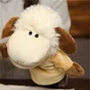 دمى Plush Animal Doll Soft Toysed Toys Lion Elephant Dog Dinosaur Shark Wolf Kawaii Finger Puppet for Baby Children Girls 230522