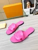 Designer -Marke Pantoffeln mit Box Luxus Sandalen Herren- und Frauenschuhe Kissen bequeme Kupfer rosa Sommer 0409