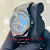 Relógio masculino AAAAA Série Royal 26579CE Calendário de cerâmica preta 41 mm Movimento mecânico automático transparente com display multifuncional de fase lunar