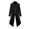 Men's Trench Coats Halloween Men's Fashion Tailcoat Long Jacket Goth Uniform Costume Praty Steampunk Cardigan Coat Single Breasted