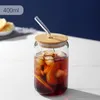 كوب قش زجاجي من Tumblers مع غطاء ، كوب زجاجي ، عالي الدجال البارد مقاوم للحرارة كوب كولا