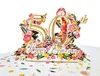 Приветствующие открытки с 50 -й ежегодной годовщиной 3D -карта брака соматс Празднование вместе, золотые поздравления, Рома Амним