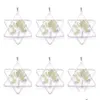Pendant Necklaces Tree Of Life Pendants Natural Gem Chips Stone Olivine Chakra Reiki Five Pointed Star Metal Merkaba Jewelry N3808 D Dhe4U