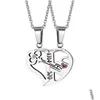 Collane con ciondolo Chiave Splice Coppia Collana Cuore Accessori moda Regalo di San Valentino Goccia Consegna Gioielli Pendenti Dhk3X