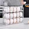 Garrafas de armazenamento reutiliza a caixa de dispensador de ovo da porta lateral atraente da geladeira fácil de instalar suprimentos domésticos visíveis