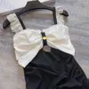 Бренд женский купальник дизайн лука бикини сексуальные полые купальные костюмы.