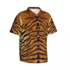 Мужские повседневные рубашки мужская рубашка с короткими рукавами тигр