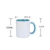 Tasses 9 couleurs tasse en céramique de transfert de chaleur avec poignée sublimation de couleur interne tasses à café vierges 320 ml maison créative tasse à eau goutte Dhrof