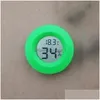 Household Thermometers Portable Mini Lcd Digital Thermometer Hygrometer 6 Colors Round Fridge Zer Tester Temperature Humidity Meter Dhqpr