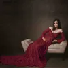 Umstandskleider Neues Spitzen-Umstandskleid für Fotoshootings, ausgefallenes sexy langes Schwangerschaftskleid mit ausgestellten Ärmeln, Damen-Maxikleid, Fotografie-Requisiten 2021 T230523