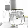 Weingläser 300 ml Haushaltsglas Einfache und farbige sechseckige Diamant transparente Tasse Phnom Penh Bar Küchenutensilien Drop Lieferung Dhylq