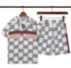 Men's Tracksuits 2023GG Summer New Letter Printing Shirt Short Sleeve Shorts Men's Set Luxury Brand Men's Top