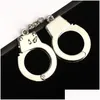 Keychains Lanyards Creative Simation Handcuffs Keychain Metal Bag Pendant Keyring Drop Delivery Fashion Accessories Dhqh9