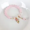 Bracelets de charme Sweet Pink Cystal Breads Bracelet Flower para mulheres meninas FEAMEL FEAMEL MADE