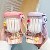 Cold Extraction Glass Cup Tea Water Separation Flower Tea Cup Straw Water Cup High Beauty Summer Girls' Handy Cup Ins Style