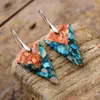 Kolczyki Dangle Vivant 2 ton Women Women Arrowhead Cesarz Jaspers Bold Earring Designer Kamień Naturalny Bijoux Dropship