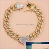 Bracelets De Cheville Mode Hip Hop Cristal En Forme De Coeur Cheville Pour Femmes Bracelet Hommes Miami Cubain Lien Chunky Gros Pied Chaîne Glacé Dhgarden Dhvuq