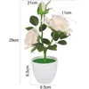 Fleurs décoratives 50% 1 ensemble plante artificielle en pot coupée uniformément Texture transparente décor de Table en plastique Simulation Rose fleur pour la fête