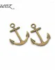 Charms 10pcs/Lot--32 25mm 3 Colors Plated Tiny Anchor Navigation Mini Pendants DIY Supplies Jewelry Making Finding F0486