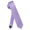 Bow Ties Classic Luxury Purple Slim Tie For Man Shirt Vest Accessories Fashion Pocket Square Nathise Wedding Clip Set Gift