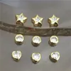 Charmes 68 mm 50pcs / lot Fashion plaquée en pierre claire charme étoile / rond / coeur forme de perles de cage bracelet / collier bijoux de fabrication de gros