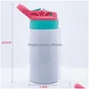 Water Bottles 380Ml Sublimation Blank Bottle Children Portable Stainless Steel Kettle Thermos Cup Diy White St Drinking Cups Drop De Dh0Vv