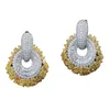 Boucles d'oreilles pendantes rondes cristal dentelle femmes Super amphibole tempérament luxe soirée spectacle 2023