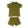 Ensembles de vêtements été enfant en bas âge bébé vêtements à manches courtes Poloshirt Shorts tenues enfants garçon fille couverture en coton t-shirts 05Y 230522