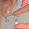 Boucles d'oreilles mode goutte d'huile Rose perle coeur Zircon femmes exquis tempérament mariage demoiselle d'honneur bijoux