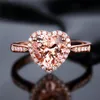 Anneaux de mariage 2023 cristal coeur amour couleur or Rose créé Alexandrite CZ anneau argent plaqué bijoux fins pour les femmes
