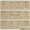 Keychains Lanyards 12 Constellation Alloy Diamond Keychain Bag Fashion Accessories Pendant Keyring Key Chain Drop Delivery DHD6X