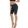 Aktiv shorts hög midja sport yoga kvinnor leopard tryck gym atletisk fitness aktivt kläder elastiska sidor ficka cykelträning