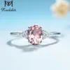 Rings Kuololit Morganite Gemstone Ring for Women Solid 925 Sterling Silver Created Pink Color Stone Wedding Engagement Fine Jewelry