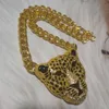 Halsketten Halloween Leopardenkopf Iced Out Anhänger Halskette für Frauen Hip Hop Schmuck Herren Kubanische Gliederkette Gothic 2021 Trend Schmuck Geschenk