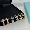 S925 argento sterling lettere T cerchio designer orecchini a bottone per le donne ragazze marchio di lusso orecchini orecchino orecchini gioielli da sposa festa