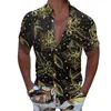 Men's T Shirts Men Casual Short Sleeve Spring Summer Turndown Neck 3D Printed Fashion Top Mens Large Tall Embroide